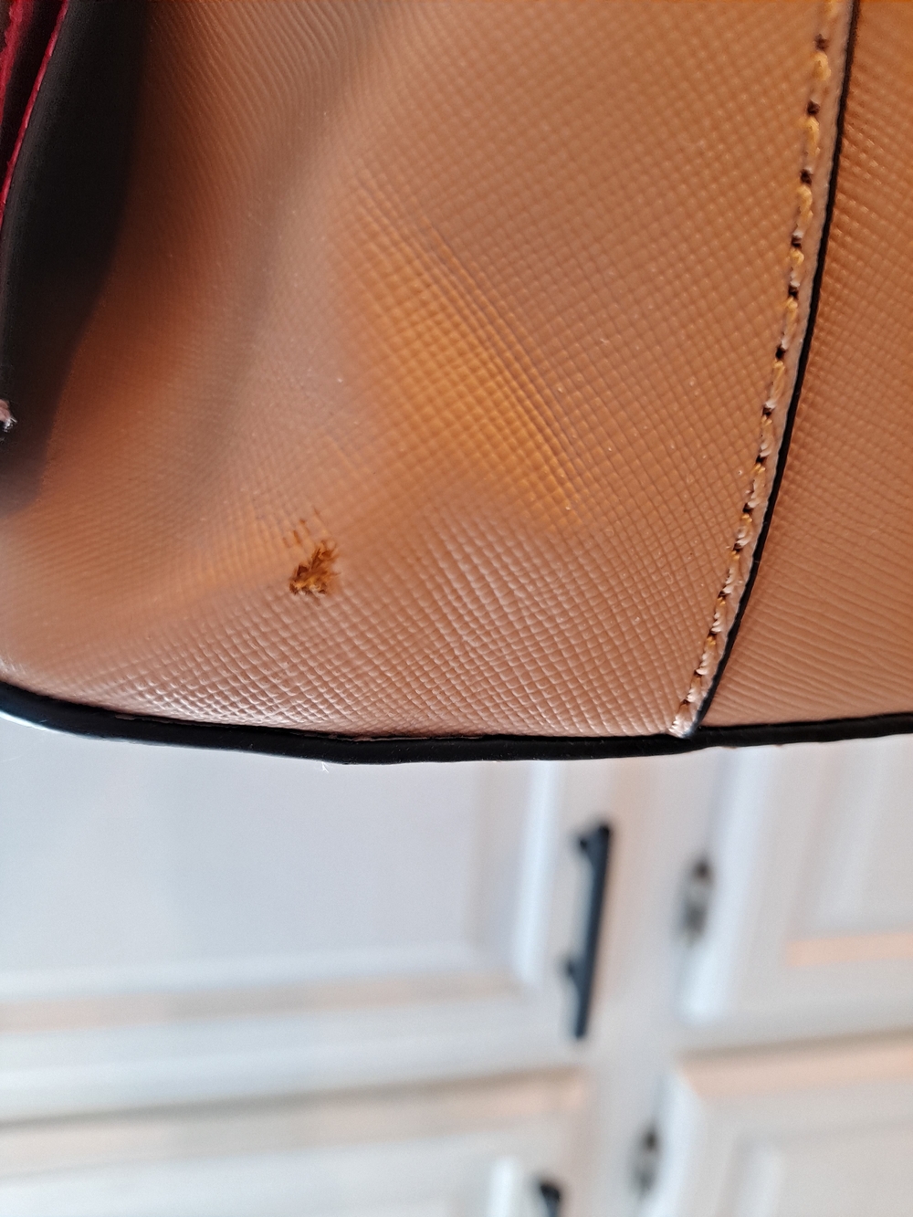 Trina Turk Tan Saffiano PVC Dome Satchel Crossbody W/Cardholder - Picture 7 of 16